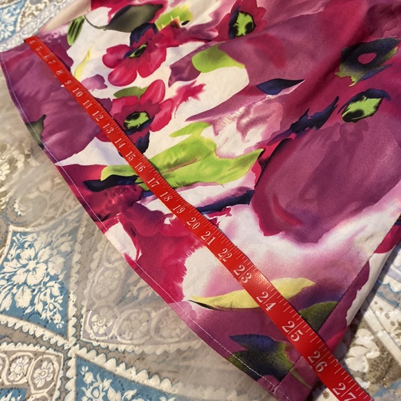 Suzy Shier Flower Pattern Strap Dress - Zip Back With Lacy Hem - Size S - Picture 13 of 13